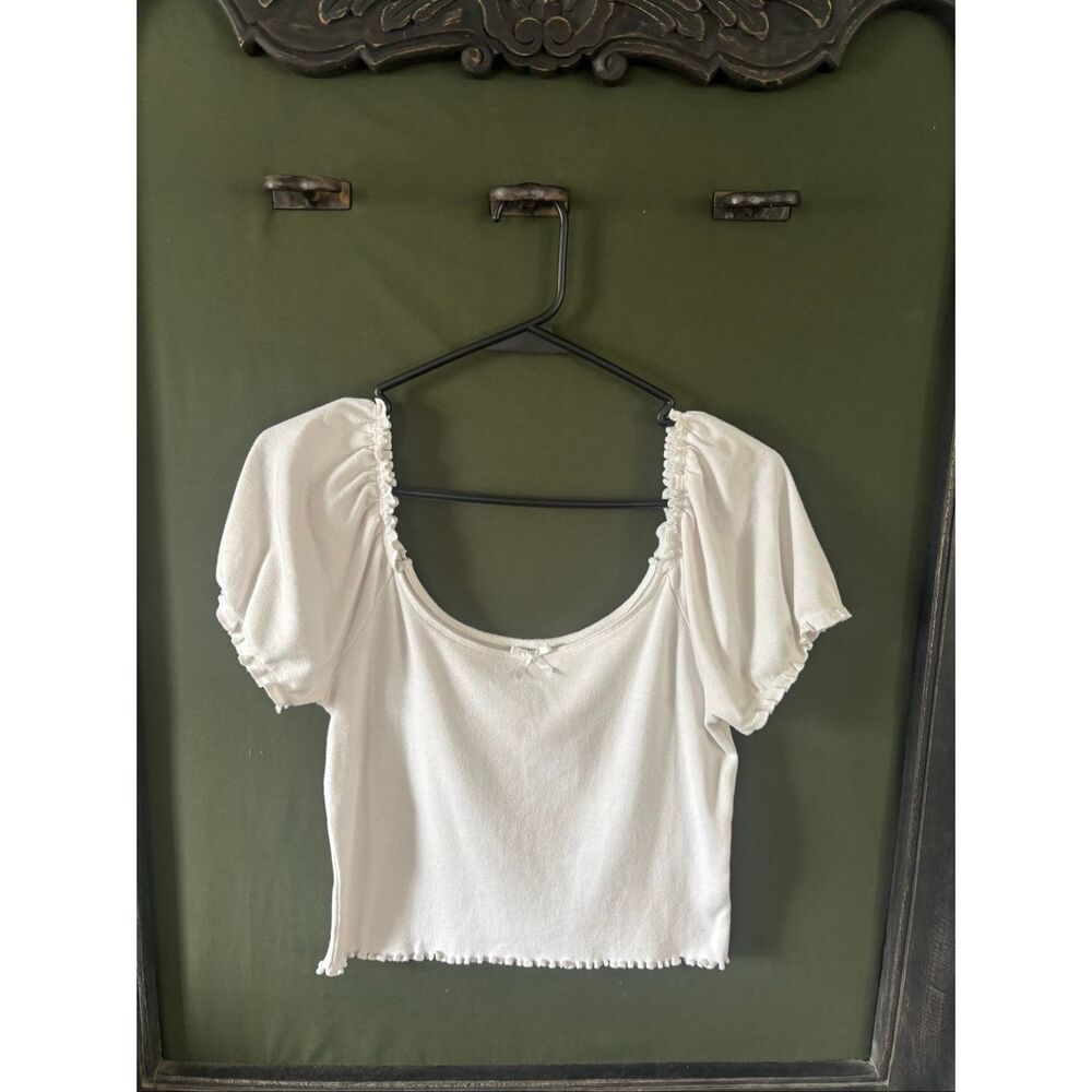 American eagle White bow top Size large
